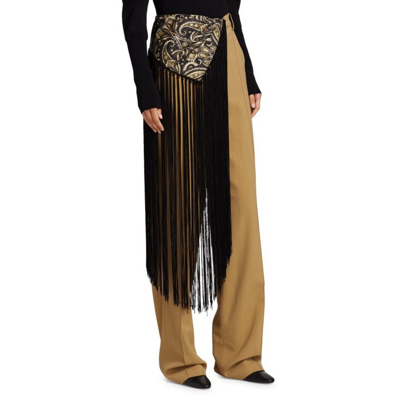 Nwt! Jonathan Simkhai Celeste Paisley Shawl Detail Pants Size-6